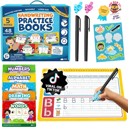 Reusable Magic Practice Copybook Set for Pre-K & Kindergarten